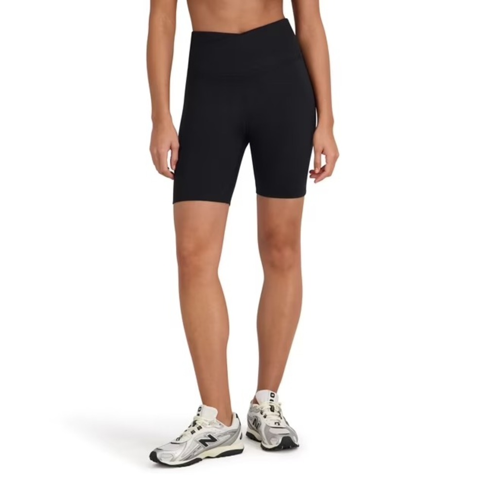 Outdoor Voices CloudKnit Bike Shorts Black Crossover Waistband 7" Inseam S